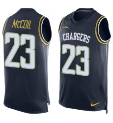 Men's Nike Los Angeles Chargers #23 Dexter McCoil Limited Navy Blue Player Name & Number Tank Top NFL Jersey
