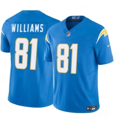Men's Los Angeles Chargers #81 Mike Williams Blue 2025 F.U.S.E. Vapor Limited Football Stitched Jersey