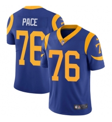 Men's Nike Los Angeles Rams #76 Orlando Pace Royal Blue Alternate Vapor Untouchable Limited Player NFL Jersey