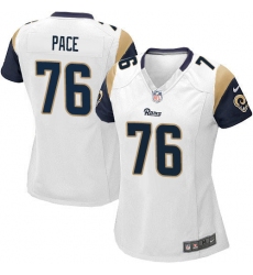 Women's Nike Los Angeles Rams #76 Orlando Pace Game White NFL Jersey