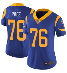 Women's Nike Los Angeles Rams #76 Orlando Pace Royal Blue Alternate Vapor Untouchable Limited Player NFL Jersey