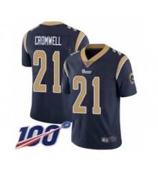 Youth Los Angeles Rams #21 Nolan Cromwell Navy Blue Team Color Vapor Untouchable Limited Player 100th Season Football Jersey