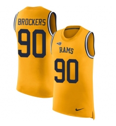 Men's Nike Los Angeles Rams #90 Michael Brockers Limited Gold Rush Player Name & Number Tank Top NFL Jersey