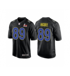 Men's Los Angeles Rams #89 Tyler Higbee Black 2022 Super Bowl LVI Game Stitched Jersey