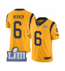 Youth Nike Los Angeles Rams #6 Johnny Hekker Limited Gold Rush Vapor Untouchable Super Bowl LIII Bound NFL Jersey