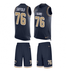 Men's Nike Los Angeles Rams #76 Rodger Saffold Limited Navy Blue Tank Top Suit NFL Jersey