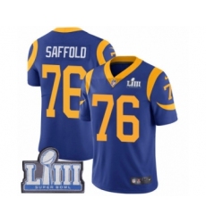 Men's Nike Los Angeles Rams #76 Rodger Saffold Royal Blue Alternate Vapor Untouchable Limited Player Super Bowl LIII Bound NFL Jersey