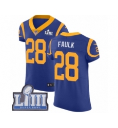 Men's Nike Los Angeles Rams #28 Marshall Faulk Royal Blue Alternate Vapor Untouchable Elite Player Super Bowl LIII Bound NFL Jersey
