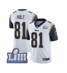 Men's Nike Los Angeles Rams #81 Torry Holt White Vapor Untouchable Limited Player Super Bowl LIII Bound NFL Jersey