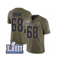 Men's Nike Los Angeles Rams #68 Jamon Brown Limited Olive 2017 Salute to Service Super Bowl LIII Bound NFL Jersey