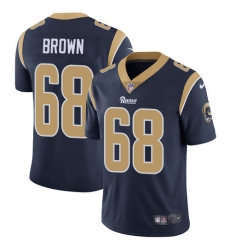 Men's Nike Los Angeles Rams #68 Jamon Brown Navy Blue Team Color Vapor Untouchable Limited Player NFL Jersey