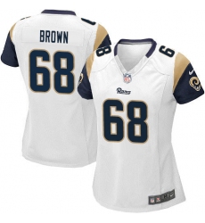 Women's Nike Los Angeles Rams #68 Jamon Brown Game White NFL Jersey