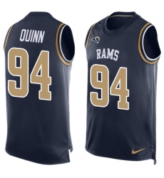 Men's Nike Los Angeles Rams #94 Robert Quinn Limited Navy Blue Player Name & Number Tank Top NFL Jersey