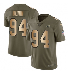 Youth Nike Los Angeles Rams #94 Robert Quinn Limited Olive/Gold 2017 Salute to Service NFL Jersey