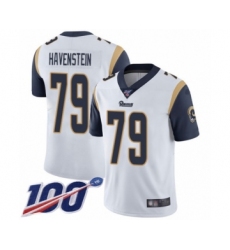 Men's Los Angeles Rams #79 Rob Havenstein White Vapor Untouchable Limited Player 100th Season Football Jersey