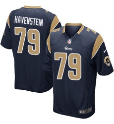Men's Nike Los Angeles Rams #79 Rob Havenstein Game Navy Blue Team Color NFL Jersey