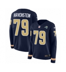 Women's Nike Los Angeles Rams #79 Rob Havenstein Limited Navy Blue Therma Long Sleeve NFL Jersey