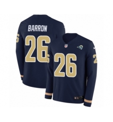 Youth Nike Los Angeles Rams #26 Mark Barron Limited Navy Blue Therma Long Sleeve NFL Jersey