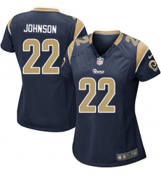 Women's Nike Los Angeles Rams #22 Trumaine Johnson Game Navy Blue Team Color NFL Jersey