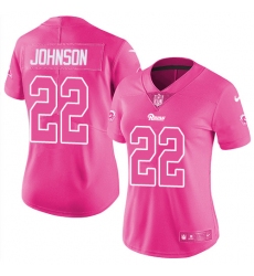 Women's Nike Los Angeles Rams #22 Trumaine Johnson Limited Pink Rush Fashion NFL Jersey