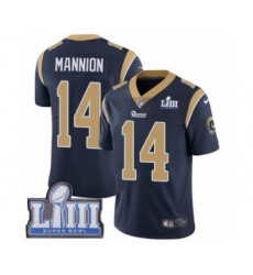 Men's Nike Los Angeles Rams #14 Sean Mannion Navy Blue Team Color Vapor Untouchable Limited Player Super Bowl LIII Bound NFL Jersey
