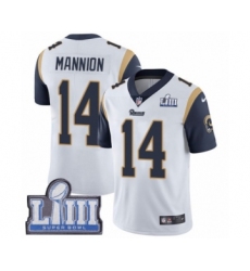 Youth Nike Los Angeles Rams #14 Sean Mannion White Vapor Untouchable Limited Player Super Bowl LIII Bound NFL Jersey