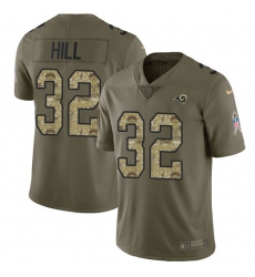 Men's Nike Los Angeles Rams #32 Troy Hill Limited Olive/Camo 2017 Salute to Service NFL Jersey