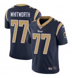 Men's Nike Los Angeles Rams #77 Andrew Whitworth Navy Blue Team Color Vapor Untouchable Limited Player NFL Jersey