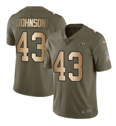 Men's Nike Los Angeles Rams #43 John Johnson Limited Olive/Gold 2017 Salute to Service NFL Jersey