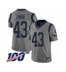 Youth Los Angeles Rams #43 John Johnson Limited Gray Inverted Legend 100th Season Football Jersey