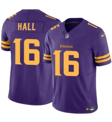 Men's Minnesota Vikings #16 Jaren Hall Purple 2023 F.U.S.E. Vapor Untouchable Color Rush Limited Football Stitched Jersey