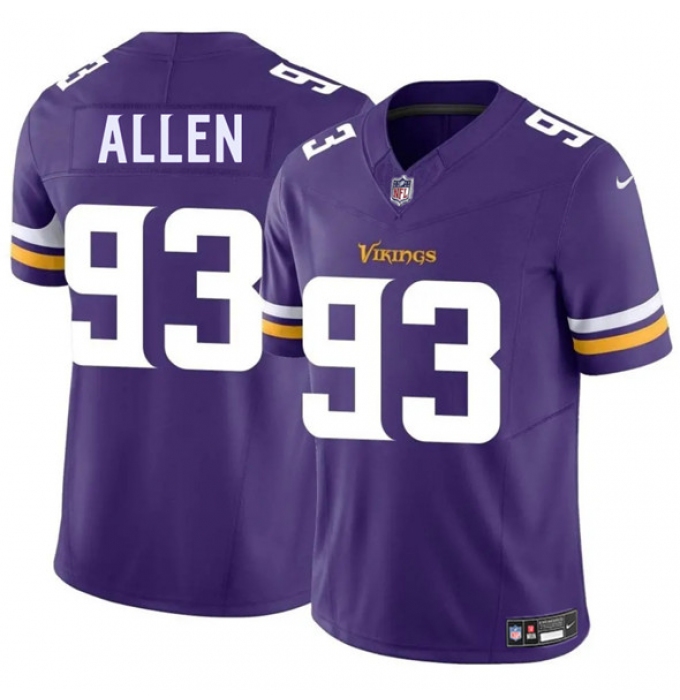 Men's Minnesota Vikings #93 Jonathan Allen Purple 2025 F.U.S.E. Vapor Limited Football Stitched Jersey