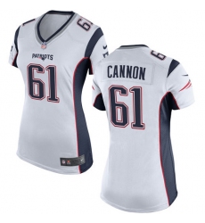Women's Nike New England Patriots #61 Marcus Cannon Game White NFL Jersey
