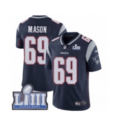 Men's Nike New England Patriots #69 Shaq Mason Navy Blue Team Color Vapor Untouchable Limited Player Super Bowl LIII Bound NFL Jersey