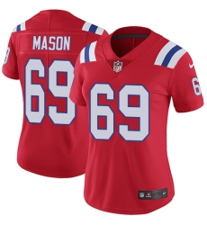 Women's Nike New England Patriots #69 Shaq Mason Red Alternate Vapor Untouchable Limited Player NFL Jersey