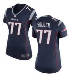 Women's Nike New England Patriots #77 Nate Solder Game Navy Blue Team Color NFL Jersey
