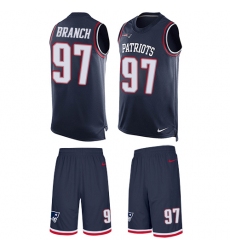 Men's Nike New England Patriots #97 Alan Branch Limited Navy Blue Tank Top Suit NFL Jersey