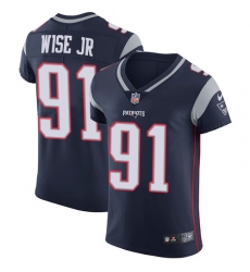 Men's Nike New England Patriots #91 Deatrich Wise Jr Navy Blue Team Color Vapor Untouchable Elite Player NFL Jersey