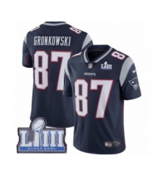 Men's Nike New England Patriots #87 Rob Gronkowski Navy Blue Team Color Vapor Untouchable Limited Player Super Bowl LIII Bound NFL Jersey