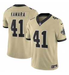 Men's New Orleans Saints #41 Alvin Kamara Gold 2025 F.U.S.E. Alternate Vapor Limited Football Stitched Jersey