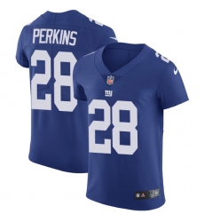 Men's Nike New York Giants #28 Paul Perkins Elite Royal Blue Team Color NFL Jersey