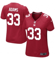 Women's Nike New York Giants #33 Andrew Adams Game Red Alternate NFL Jersey