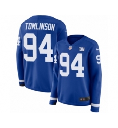 Women's Nike New York Giants #94 Dalvin Tomlinson Limited Royal Blue Therma Long Sleeve NFL Jersey