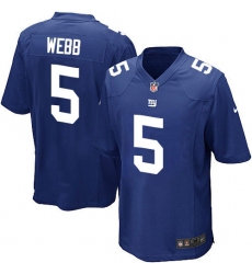 Men's Nike New York Giants #5 Davis Webb Game Royal Blue Team Color NFL Jersey