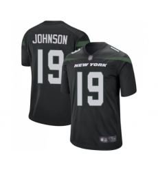 Men's New York Jets #19 Keyshawn Johnson Game Black Alternate Football Jersey