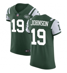 Men's Nike New York Jets #19 Keyshawn Johnson Elite Green Team Color NFL Jersey