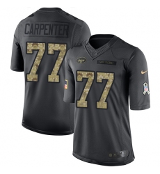 Men's Nike New York Jets #77 James Carpenter Limited Black 2016 Salute to Service NFL Jersey