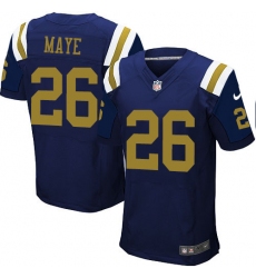 Men's Nike New York Jets #26 Marcus Maye Elite Navy Blue Alternate NFL Jersey