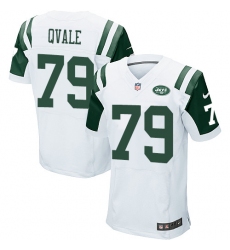 Men's Nike New York Jets #79 Brent Qvale Elite White NFL Jersey