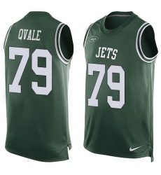 Men's Nike New York Jets #79 Brent Qvale Limited Green Player Name & Number Tank Top NFL Jersey